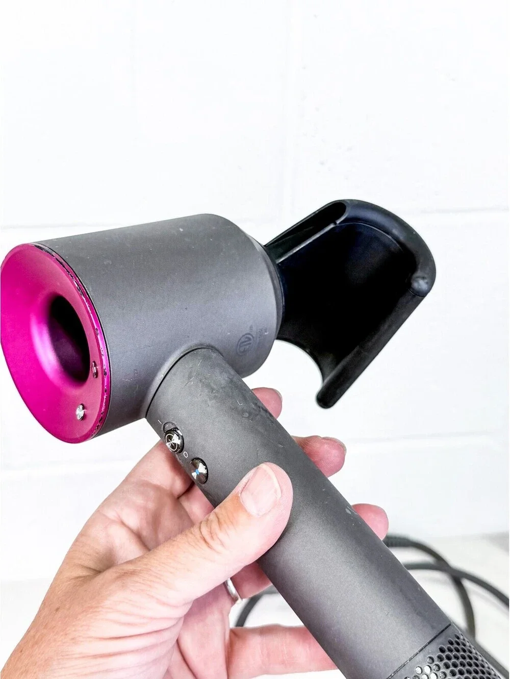 Dyson Supersonic Hair Dryer HD01 Gray and Pink with Styling Flyaway Attachment